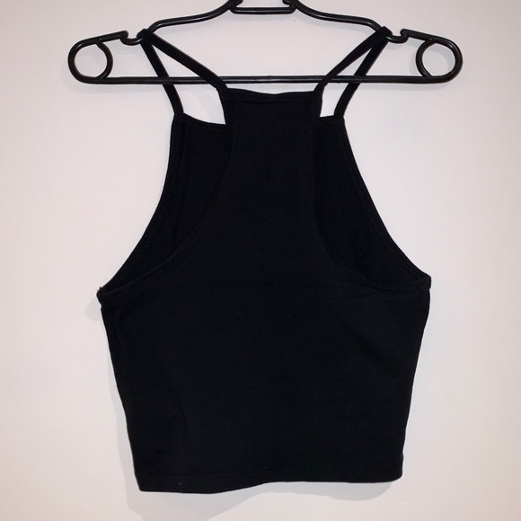 h&m black halter cropped tank top - Picture 2 of 2